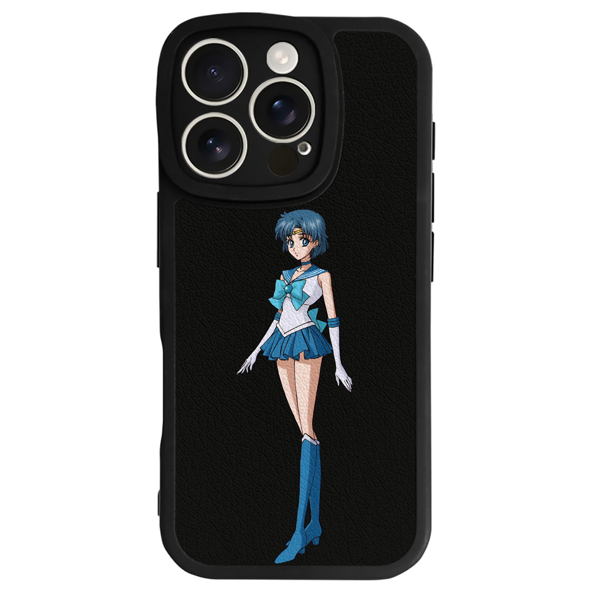 （画像用） 美少女戦士セーラームーン 水野 亜美 みずの あみ Sailor Moon Mizuno Ami 【iPhone 16シリーズ対応】シリコンスマホケース（レザー調） 材質：シリコン